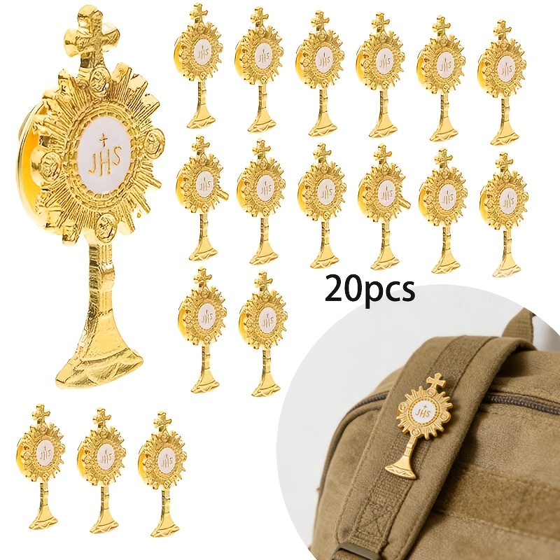 TEMU Paquete de 10/20 piezas de broches de cruz con dorado, accesorios decorativos