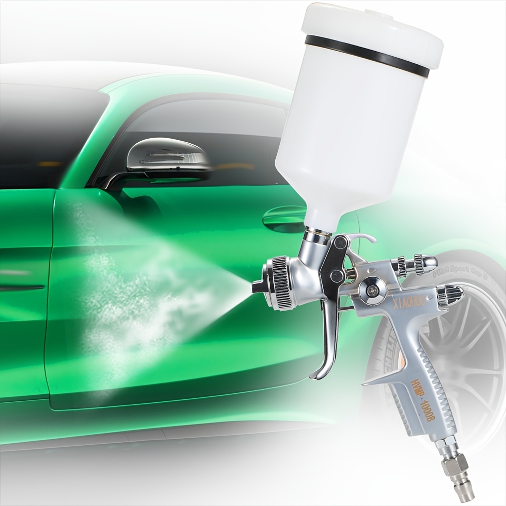 TEMU 1000b Hvlp 1.3 Spray High Quality Paint With 1.3 Spare Needle Nozzle Kit Pray Car Spray Tool Air Spray Professional 600ml Cup