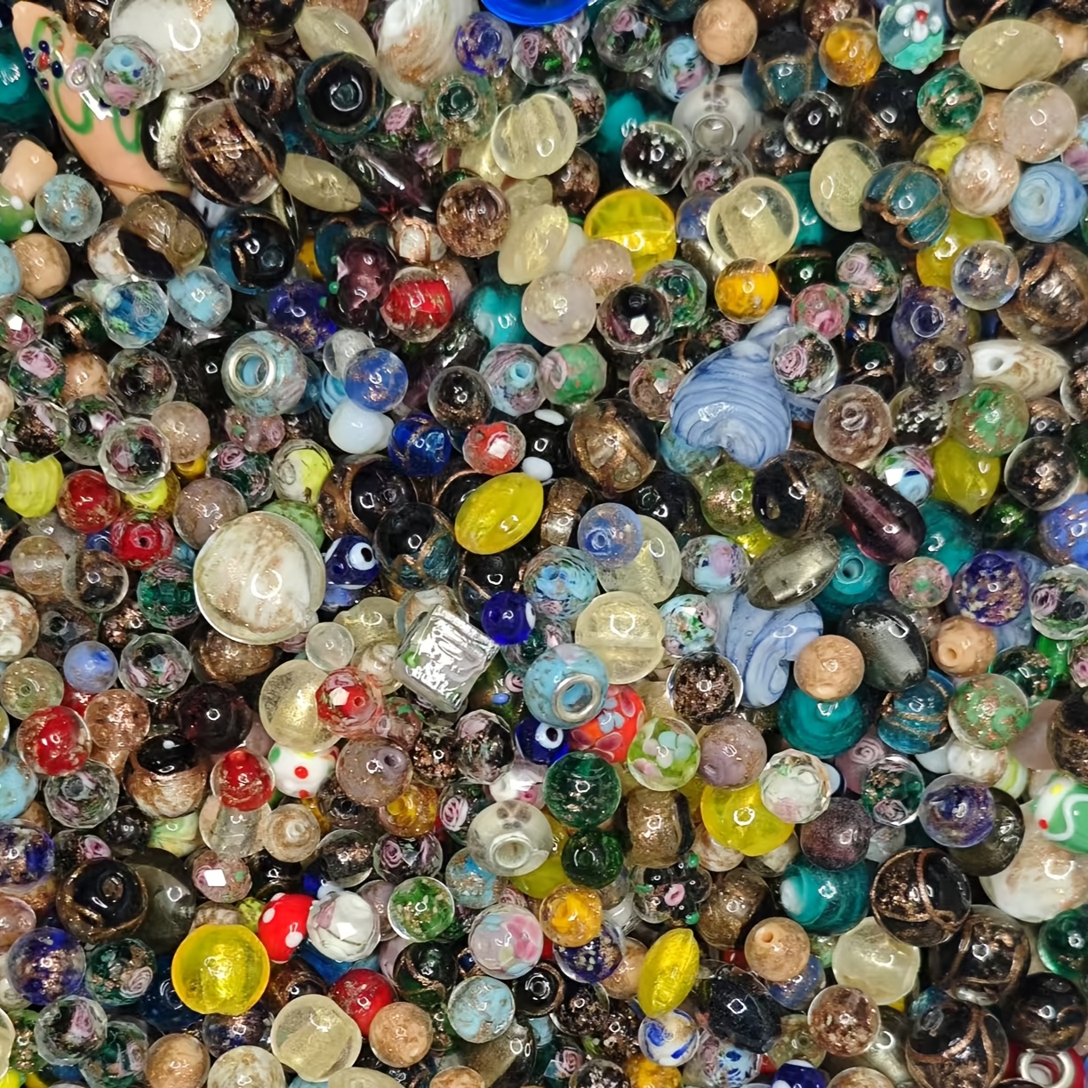 TEMU Bulk Colored Glass Beads In Colors And Styles, Diy Lamp Making, Ideal For Bracelets, Necklaces, And Phone Chains, Suitable For Jewelry Making And Arts And Crafts.