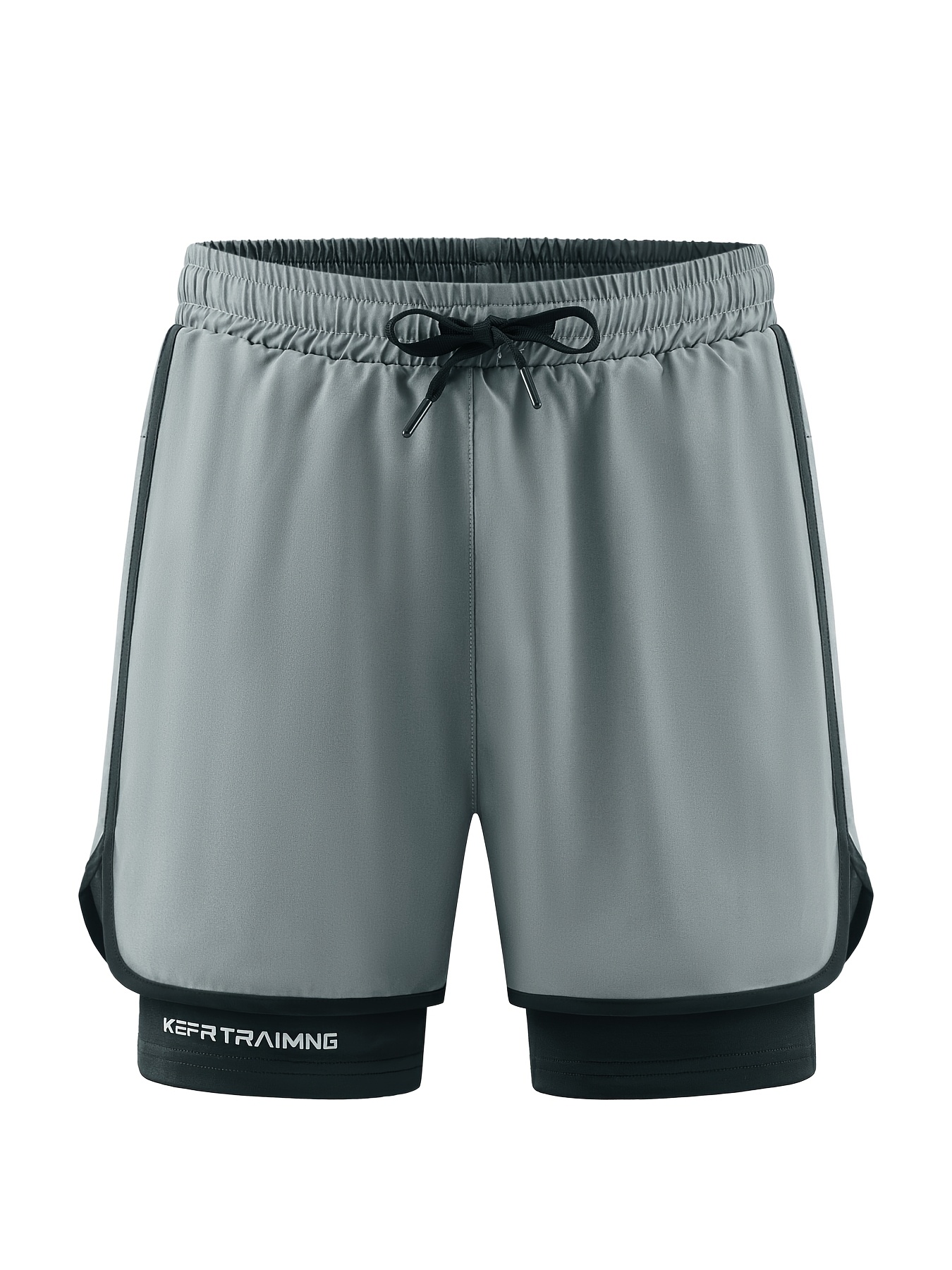 2pcs Set of Men's Sports and Leisure Shorts, Preferred for Fitness with Solid Color Breathable Quick Drying Style with Zipper Pocket and Waist Drawstring, Perfect for Beaches, Swimming Pools, Gyms