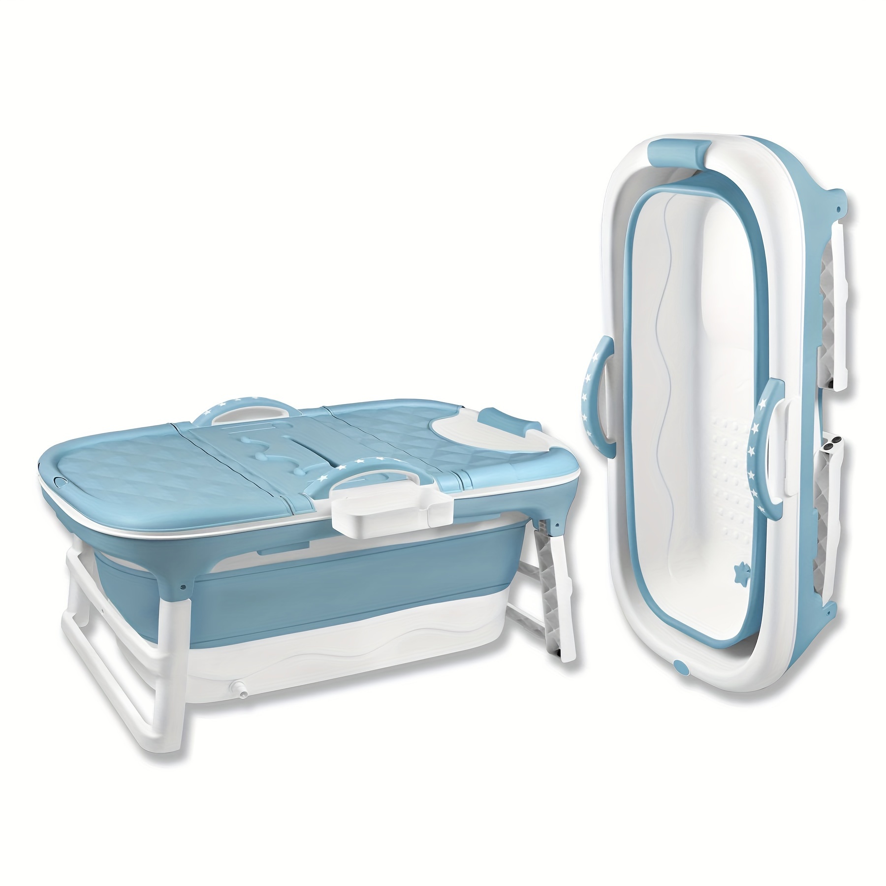 TEMU Bañeras Plegables para Adultos, Bañeras Móviles con y Área de Almacenamiento y , Bañera Plegable , Ducha Portátil para Baño y Exterior (112 X 62