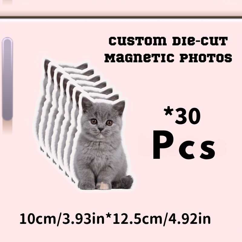 TEMU Customizable Batch Of Stroke-style Photo Fridge Magnets Featuring Unique Cut-out Shapes With White Outlines. Supports Customization Of People,