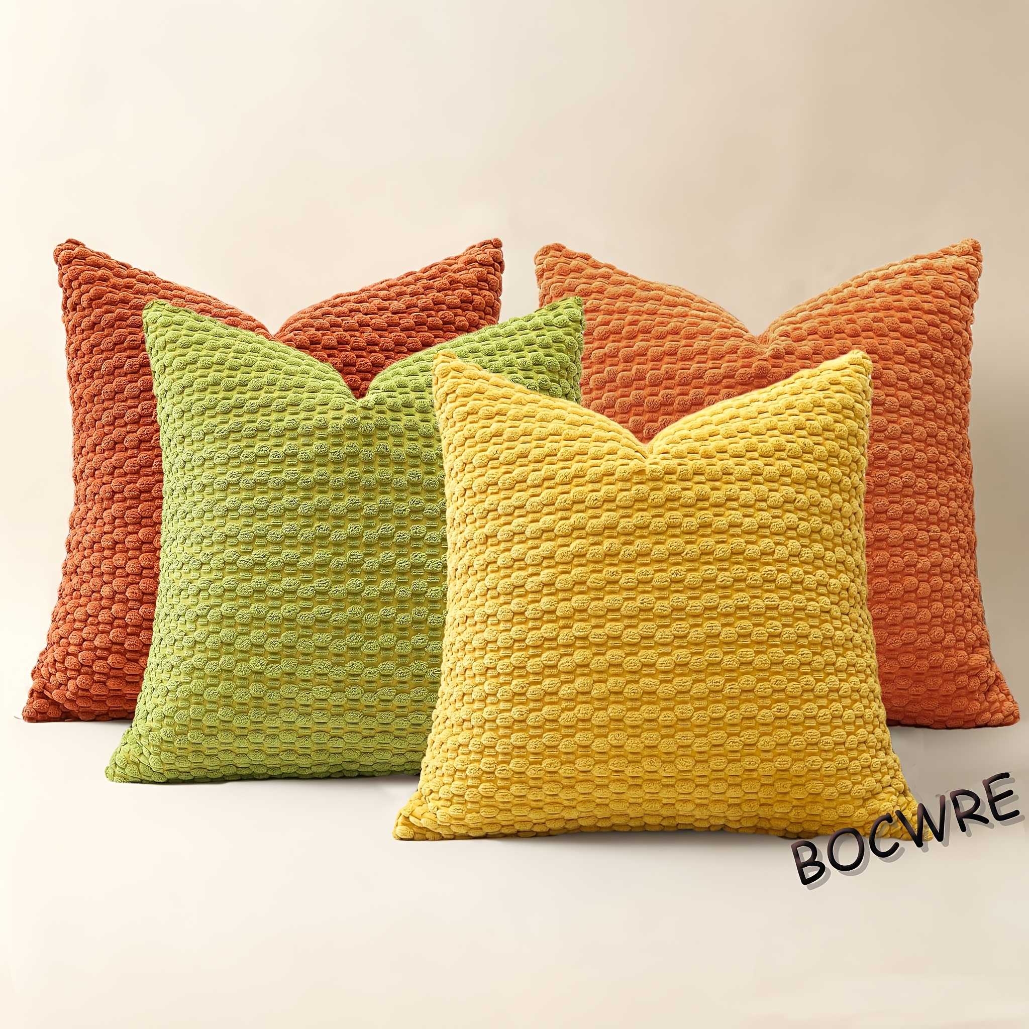 TEMU Lot de 4 housses de coussin en velours , design moderne réversible, housses de coussin décoratives pour canapé, bureau, chevet, durables et
