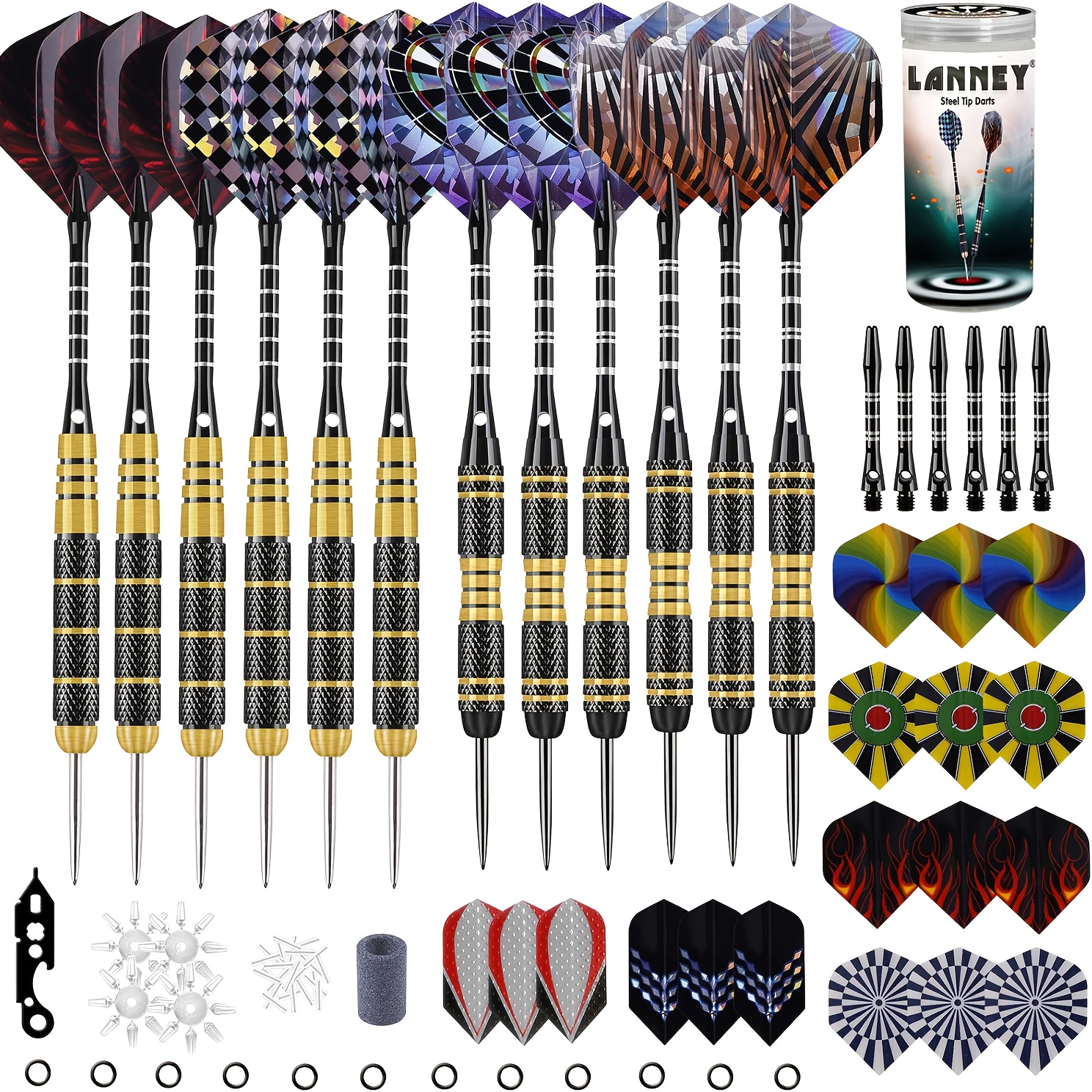 18pcs Professional Competition Training Dart Set with Flights and Shafts