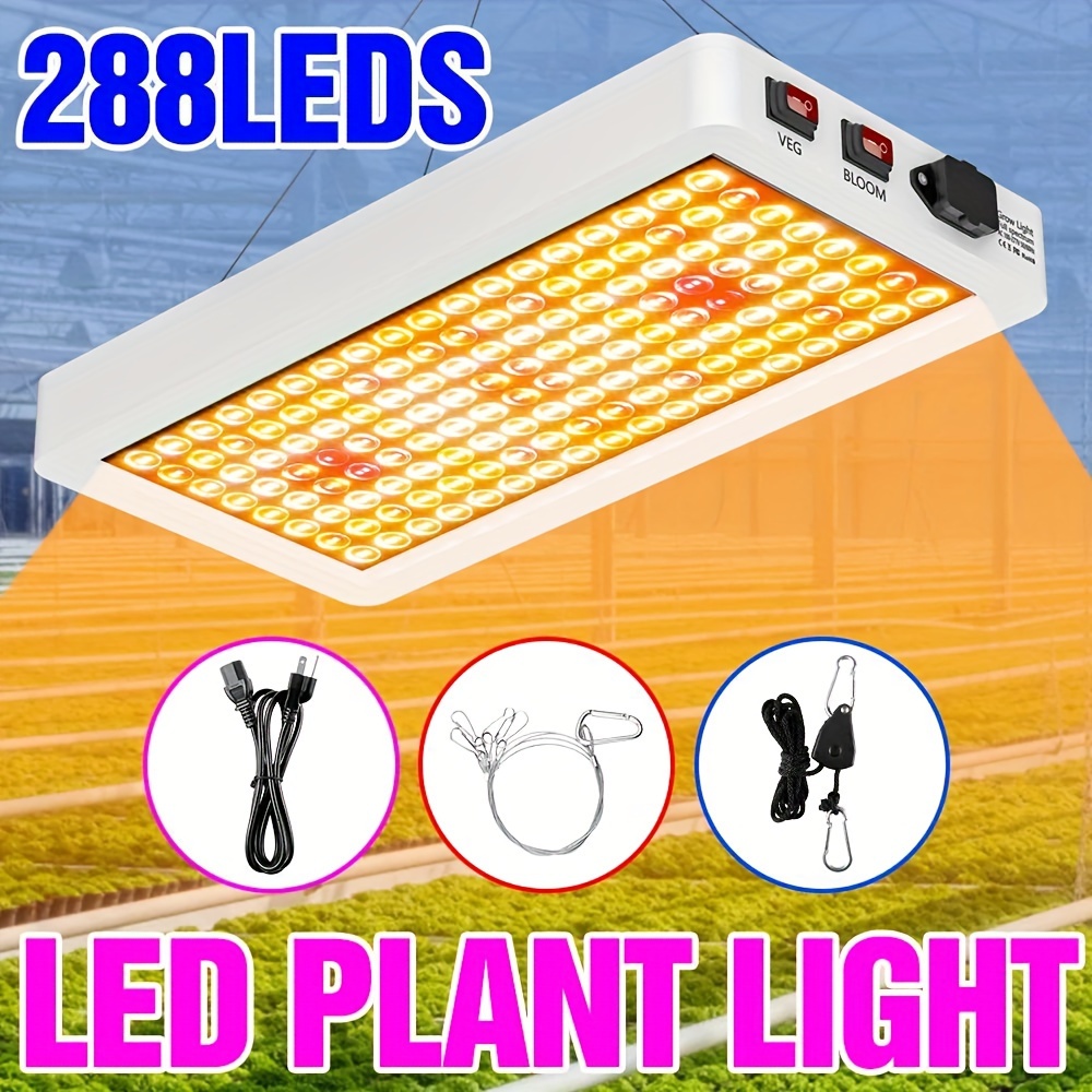 led plant grow light   greenhouse tent vegetable growth box   hydroponics seedling flowering   1000w