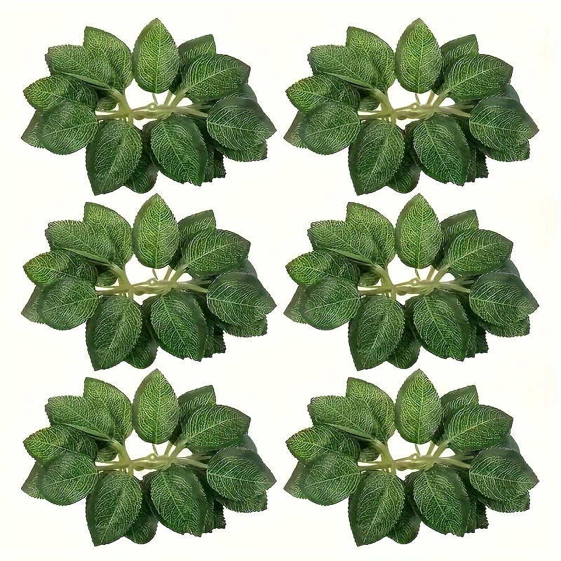 

20/50pcs Green Plants, Hexagonal Silk Screen Printing, Rose Leaves, Silk Screen Flowers, Rose Leaves, Handmade Rose False Leaves