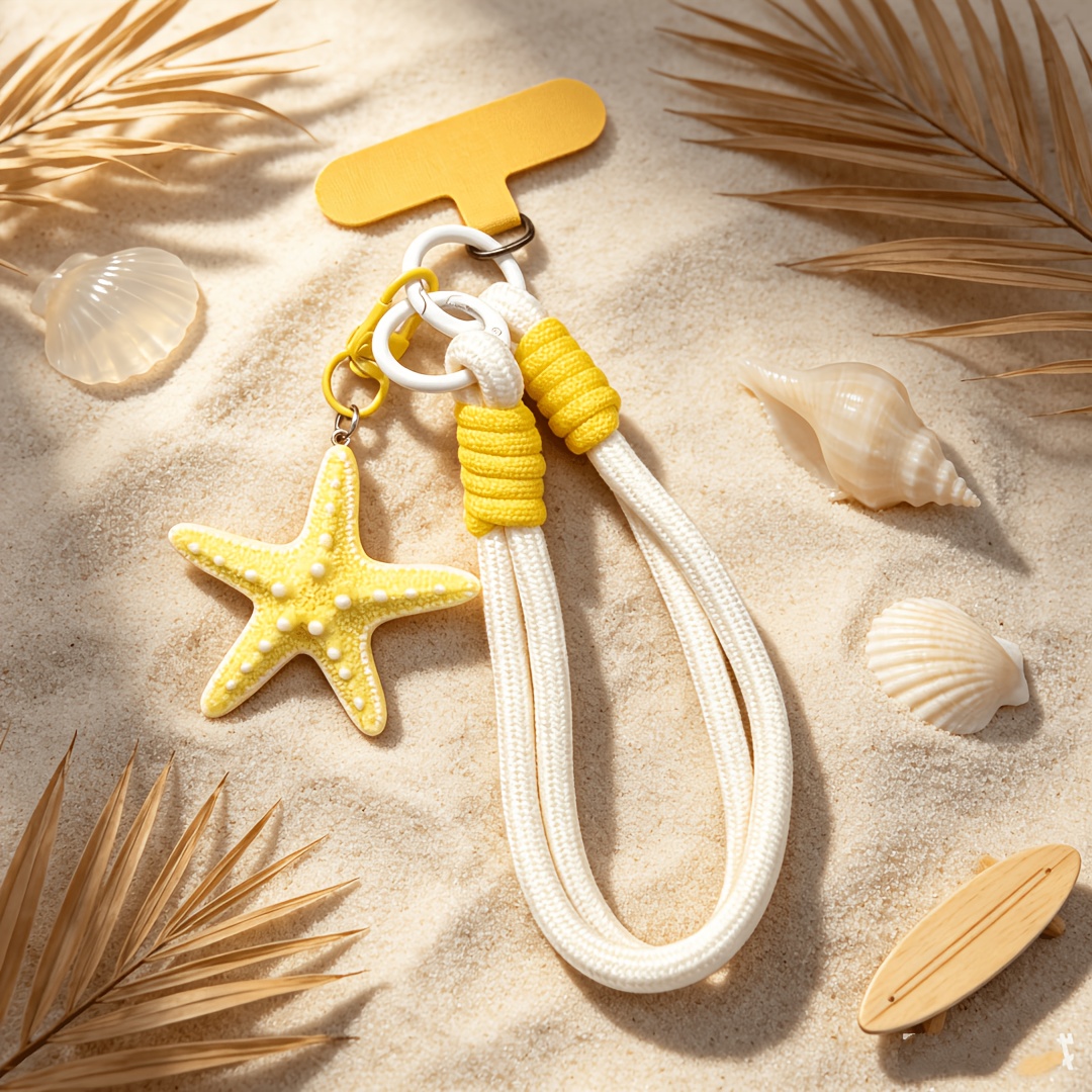 TEMU Cordón tejido de para teléfono , correa de muñeca anti-pérdida, llavero de desmontable, clip anti-pérdida, estilo resort oceánico, oceánicos