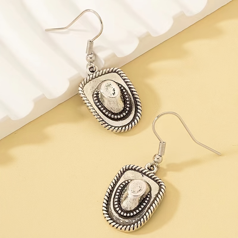 Cowboy Hat Electroplating Process Ear Hook Earrings