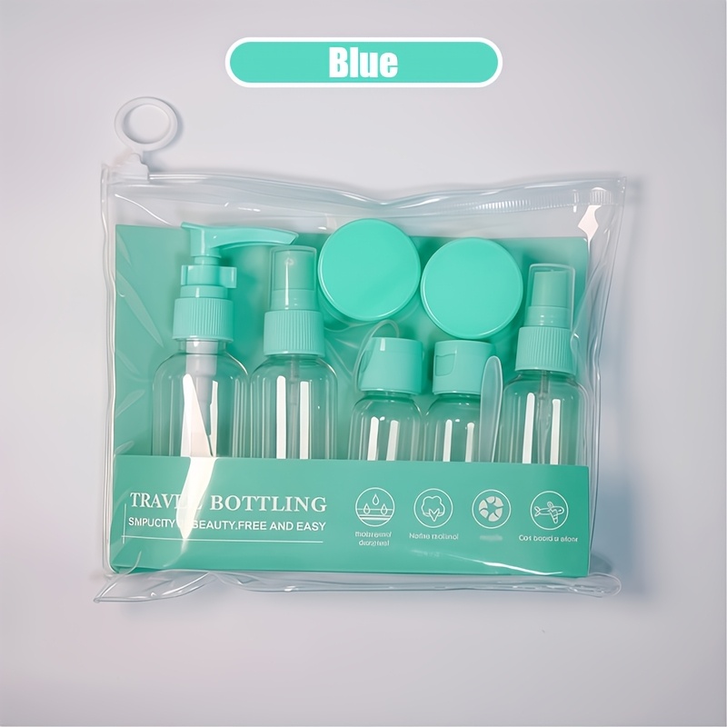 TEMU Portable Travel 9pcs Set Travel Dispensing Bottles Pump Bottles Lotion Bottles Spray Bottles Flip Bottles Bottles