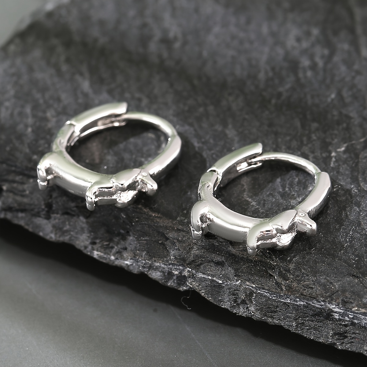 Image of A Pair Of Copper Retro-style Animal Dachshund Earrings, Simple And Versatile For Ladies, A Great Gift For A Date