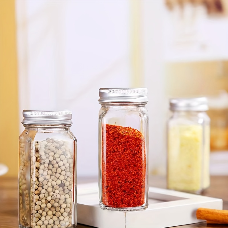 12 24 36 48pcs airtight glass spice jars set kitchen organizer for seasoning bottles multipurpose bbq rub and herb containers food contact safe details 0