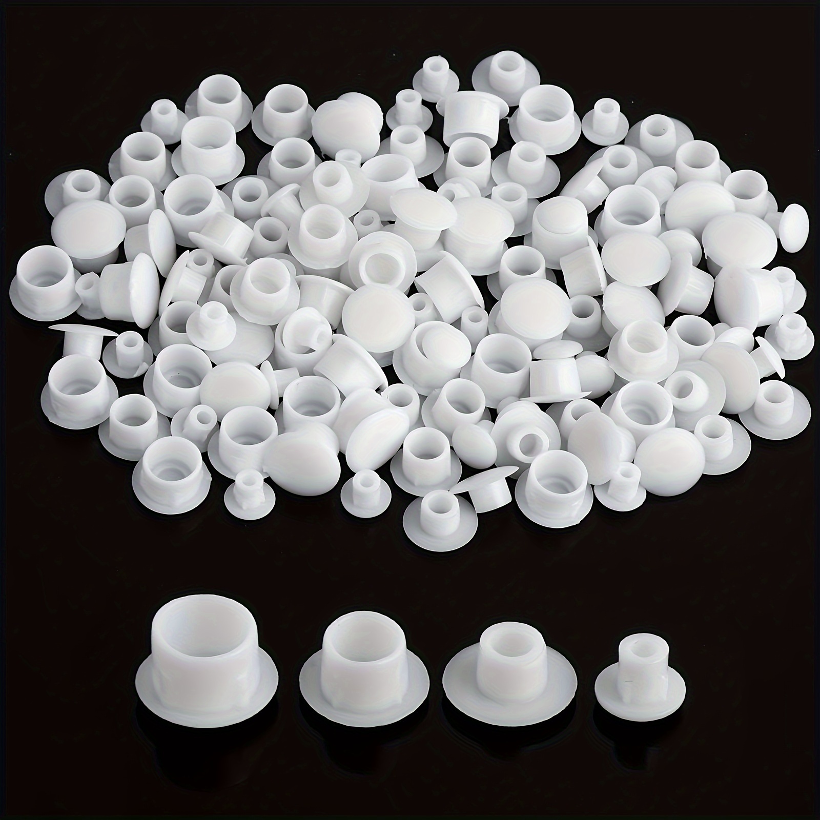 TEMU 120 Screw Hole Covers In Different Sizes, Hinge Cover Screw Hole Cover Round Decorative Cover Inner Plug Concealing Plug, White/black/brown