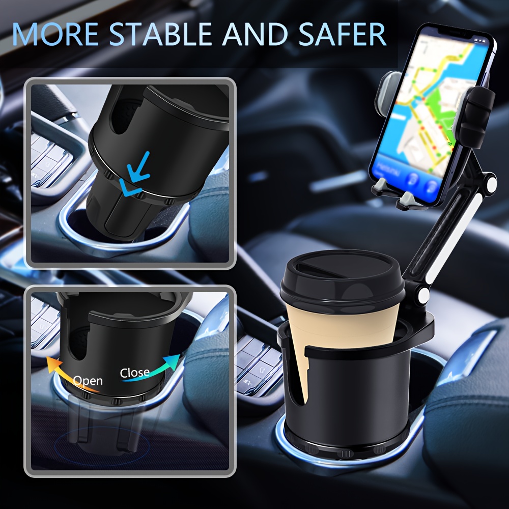 car cup holder phone mount adjustable base with 360 rotation universal multifunctional cup holder cell phone holder