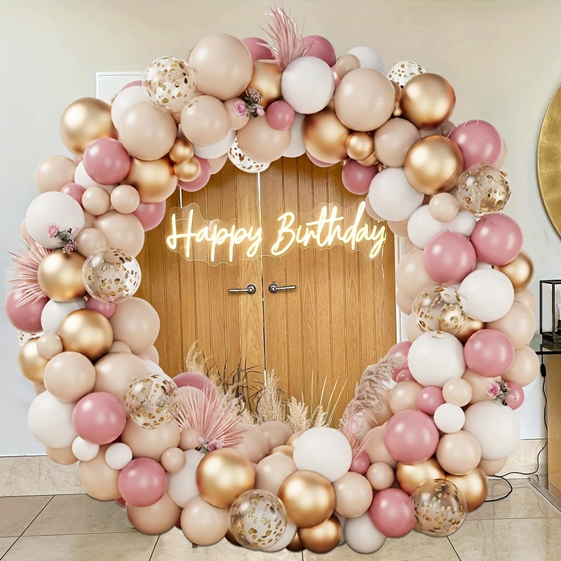 

135 Pieces, Retro Pink Balloon Wreath Arch Set, Romantic Pink Balloons, Birthday Party Decorations, Weddings, Engagements, Baby Showers, Party Decorations