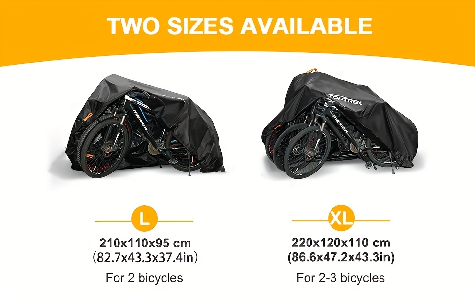 TOPTREK Pro-Grade 210D Oxford 3-Layer Bike Cover | 2 Sizes | Tear-Resistant Sun Shield | Secure Lock Hole | Travel Bag