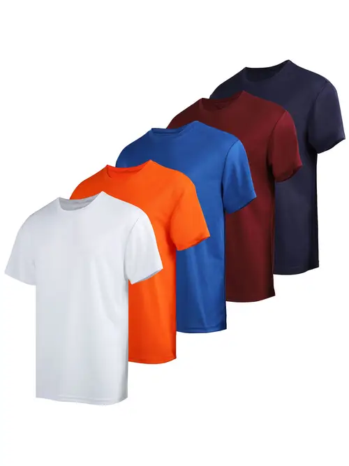 five piece set 2025 new mens summer quick drying short sleeved top made of quick drying fabric breathable and comfortable lightweight sun resistant simple and versatile