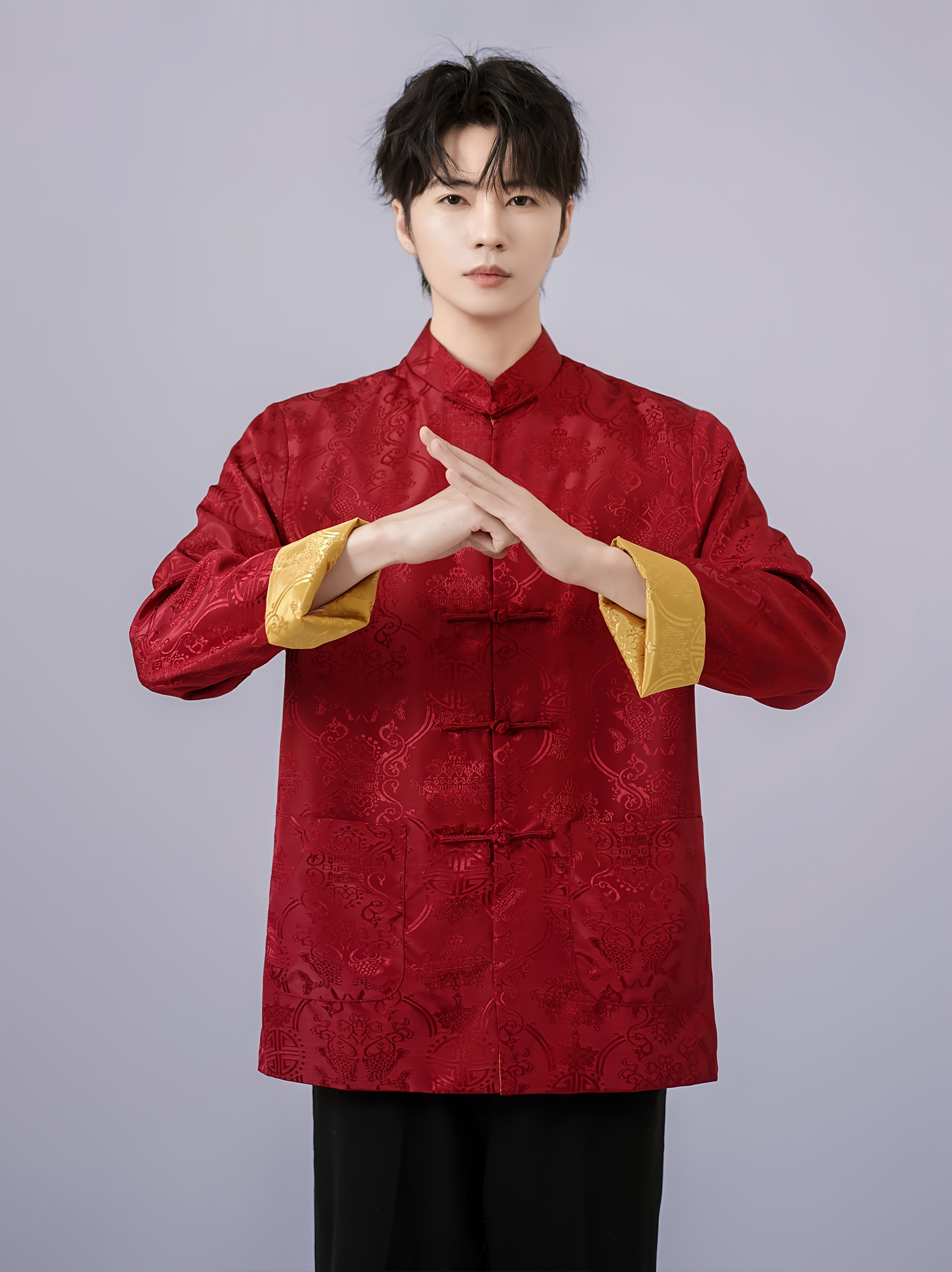 the 2025 red and golden chinese ethnic style true dragon tang suit     on   chinese size please check the size guide  