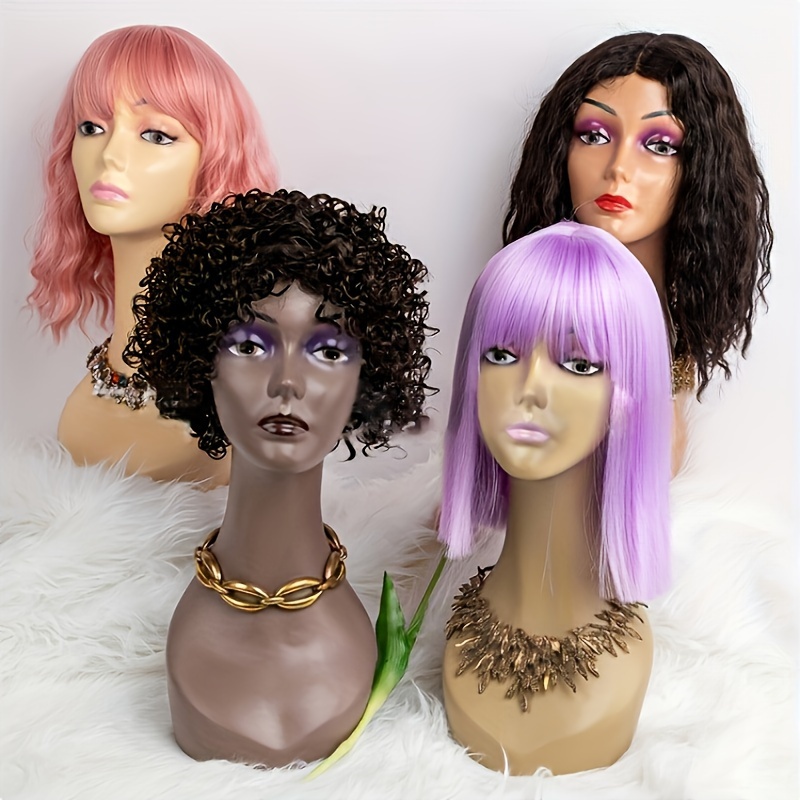 

18-inch Lifelike Female Mannequin Head For Wigs, Fashion Glasses & Jewelry Display - Realistic Plastic With Brown Hair