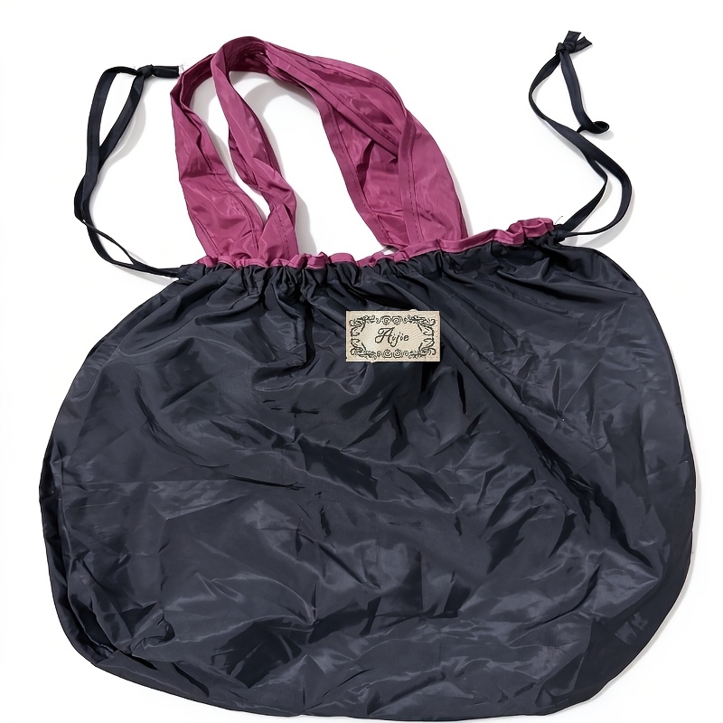TEMU Large-capacity Foldable Tote Bag In 4 Different Colors, Reusable Nylon Grocery Shopping Bag With Adjustable Straps, Leak-proof Storage Handbag,