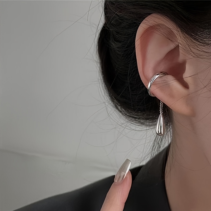 Women's Minimalist Teardrop Dangle Ear Clips — All Occasions