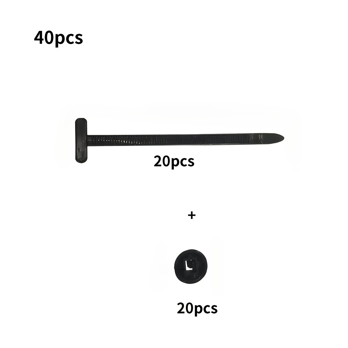 TEMU 40pcs Of Heavy-duty Nylon Tie Buckles With Self-locking Needle-point Button Heads-suitable For Car Repairs, Engines, Fenders, Fenders And Trunk