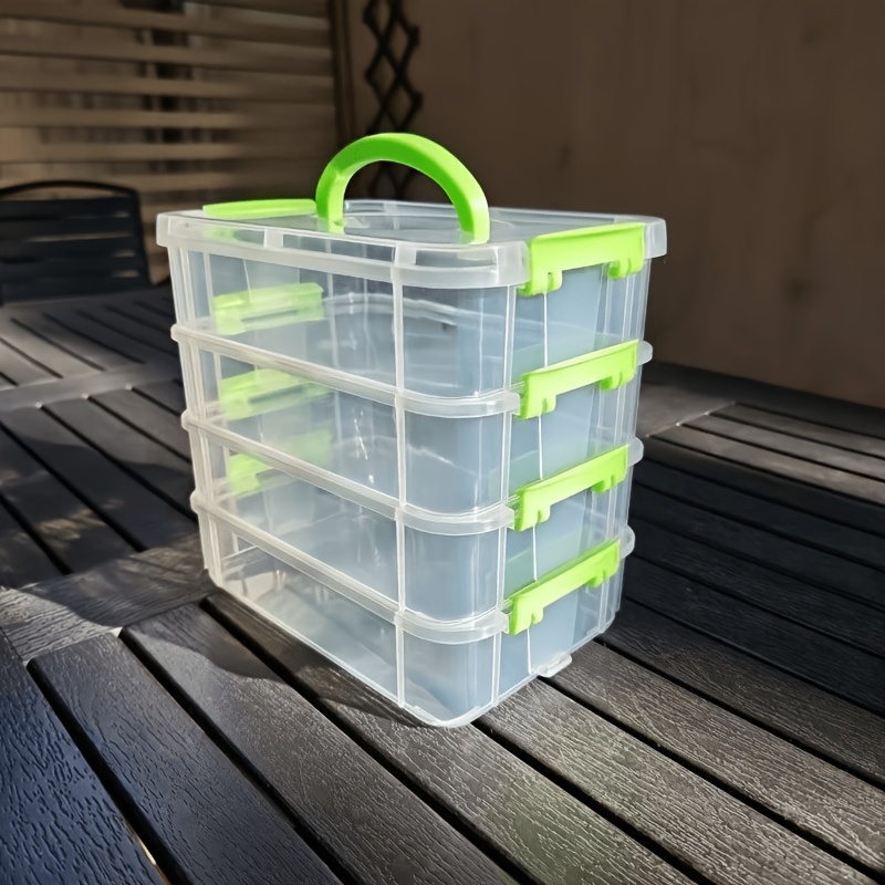 4-layer Stackable Transparent Plastic Storage Box Lid, Partitioned Drawer Storage Box, Hair And Jewelry Box, Portable Stationery Storage Box, Desktop Miscellaneous Storage Box