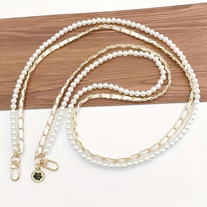 Stylish Pearl Pu Leather Crossbody Phone Lanyard, Luxury Bag Chain, Exquisite Gift For