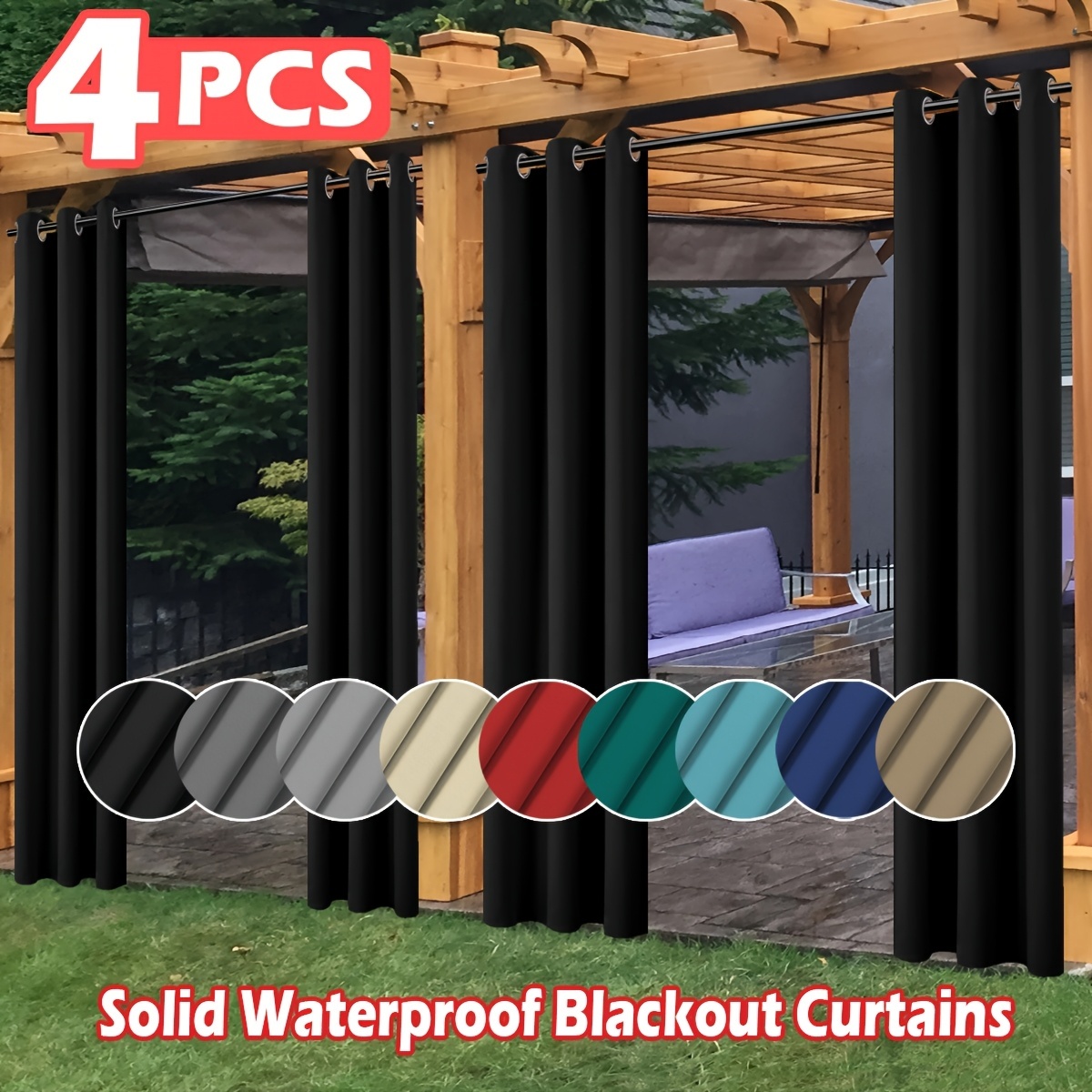 TEMU 4pcs Set Of High-quality Waterproof Outdoor Heat-insulating Sunshade Screens - With Sun Protection, Ring Hole , Heat Preservation And Windproof
