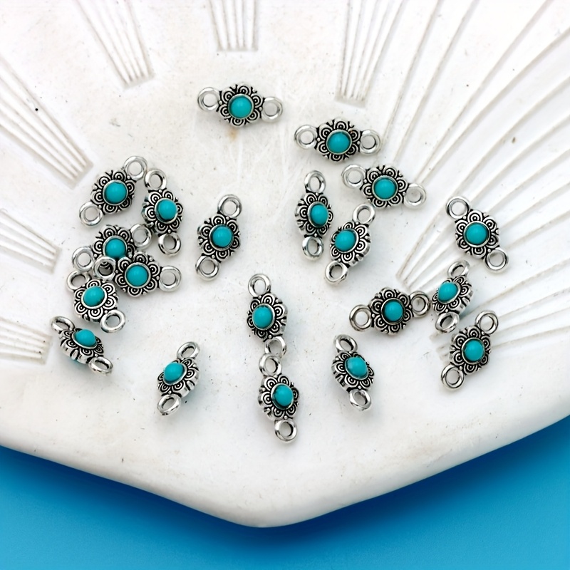 TEMU 20pcs Small Business Supplies Alloy Plated Antique Silvery Connector Eyelash Love Heart Eyes Connector Pendant Charms Necklace/earrings Pendant