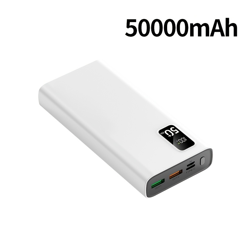TEMU 50000mah Mobile Power Supply, Display, Type-c Fast Charging, Large-capacity Super Fast Charging Power Bank, Suitable For Charging Mobile Phones/