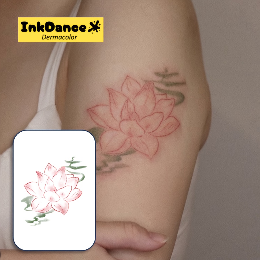   for lotus flower temporary tattoos waterproof long lasting   tattoos with authentic tattoo look   remove intricate for lotus   for women parties festivals swimming csx040 festival body art