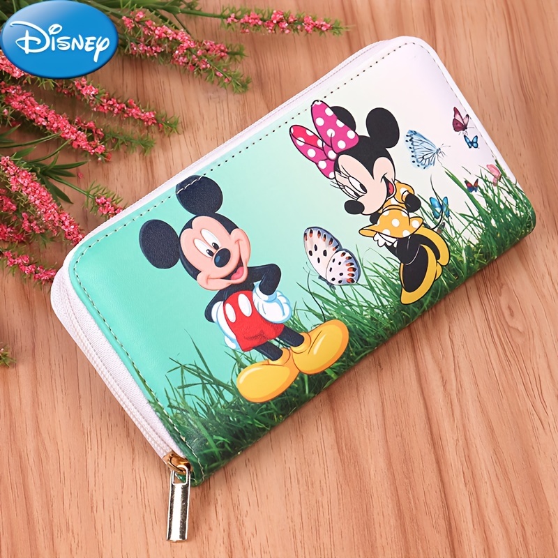 

Mickey & Long Wallet, Cartoon Anime Faux Leather Coin Purse, Zip-around Clutch Mobile Phone Bag