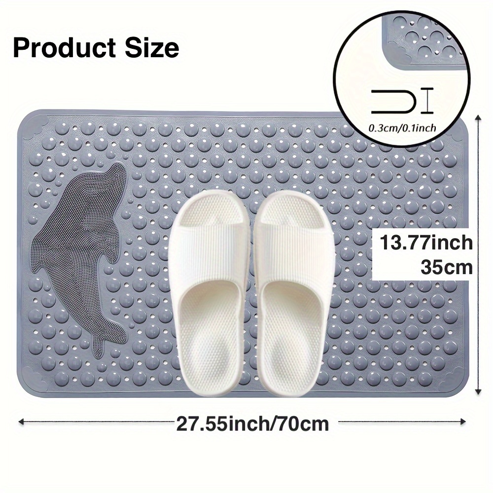 1pc bathroom non slip mat non slip bath mats with suction cups shower room and anti drop mat machine washable bathtub mats with drain holes   massage shower carpet household toilet with suction cup floor mat Product details 3