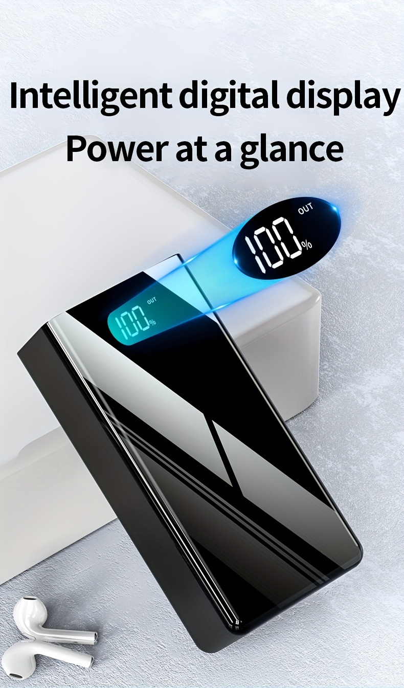 50000mAh Large Capacity Mobile Power Bank With Lighting/LED Power Display/multiple Type-C/Micro/USB Ports, Can Quickly Charge Mobile Phones/electronic Products And Other Devices, Portable Emergency Power Supply Device For Outdoor Travel, Gift