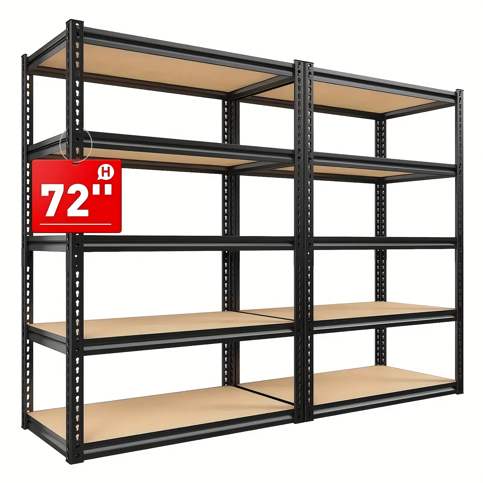 item picture 2000lbs capacity 5 tier 72h storage shelves   x 35 5 w x 16 d adjustable metal shelving unit heavy duty garage storage shelves for warehouse basement kitchen pantry living room black utility shelves