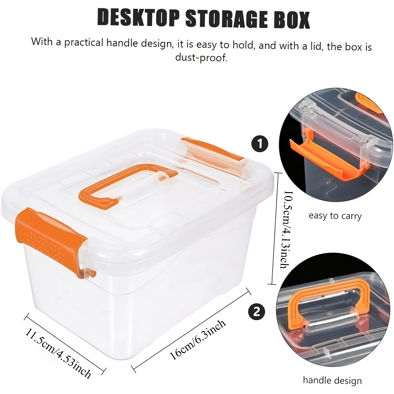 7pcs Transparent Storage Boxes with Lids and Handles