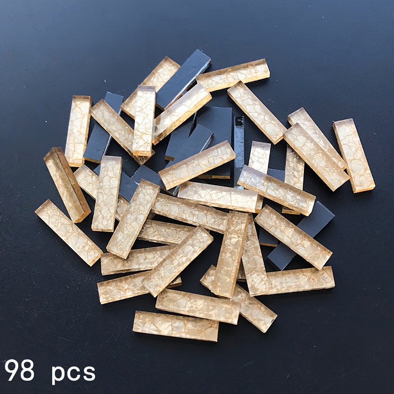 98pcs Glass Mosaic Tiles 0.984x0.276" - Diy Craft Kit For Art Projects & Home Decor, Square Handmade Material