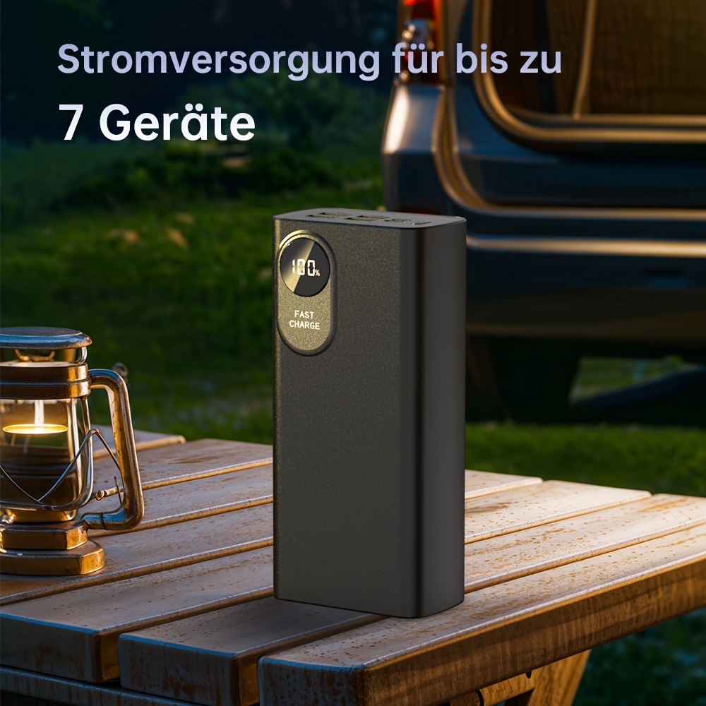 E-shop 30.000 mAh Powerbank | LED Digitalanzeige & Notbeleuchtung | Schnelllade-Funktion für mehrere Geräte