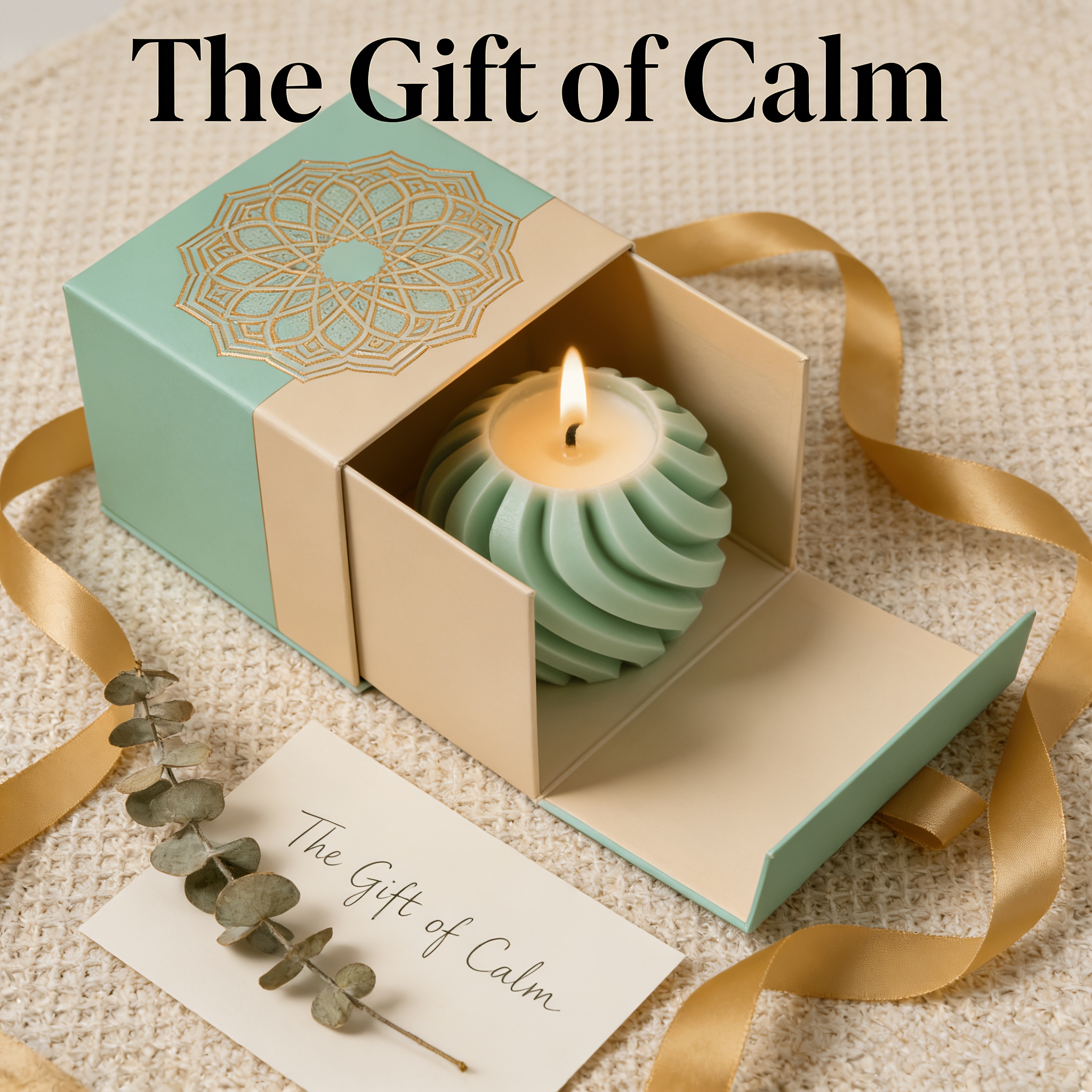 Floral Scented Candle 200G - 12+ Hour Burn Time - 3D Geometric Spiral Design Green Scented Candle for Home Decor, Living Room, Bedroom, Spa Gift - Clean Burning And Fresh Atmosphere