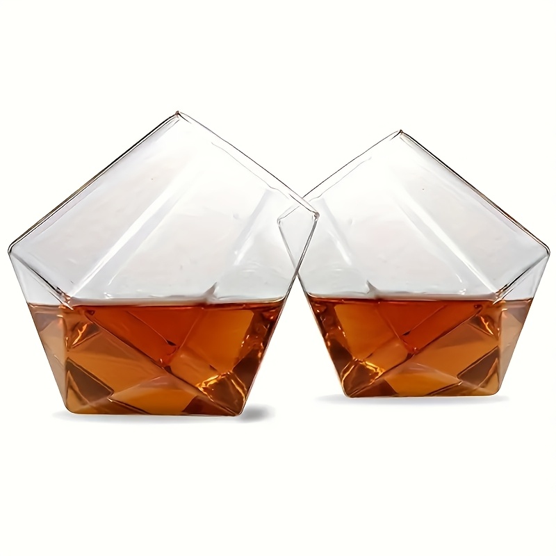 E-shop 2er-Pack Hexagonale Whiskeygläser - Wiederverwendbar und langlebig, Gläser für Bar und Zuhause
