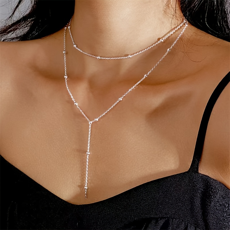 Women's Geometric Tassel Bead Clavicle Necklace — Creative Gift