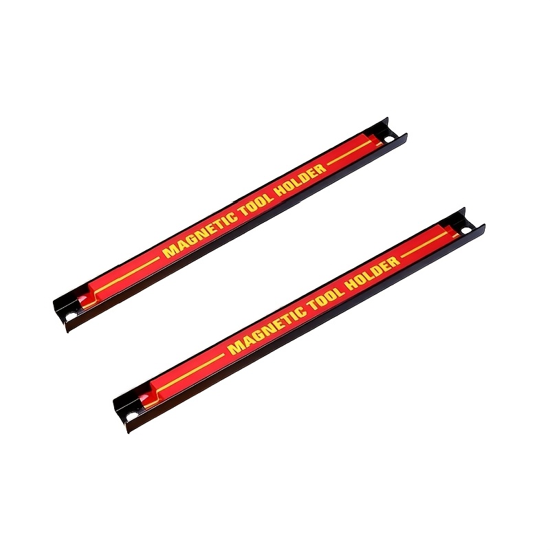 Image of 2pcs Of Red Magnetic Tool With Heavy-duty Magnetic Base And Tool Slots - Ideal For Heavy-duty Garages, , And Home Storage - Features A Magnetic Hanging Tool Organizer Suitable For Wrenches, Sockets