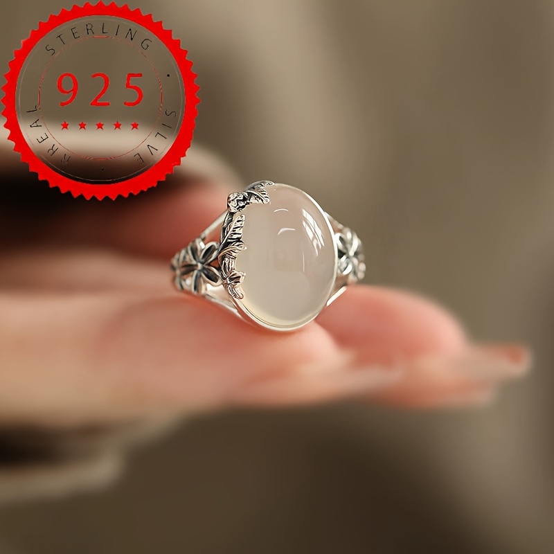 Image of 1pc S925 925 Silvery Plated Luxury Open Adjustable Ring For Men And Women High Quality Jewelry Dinner Party Wear Approximately 6.1 Grams