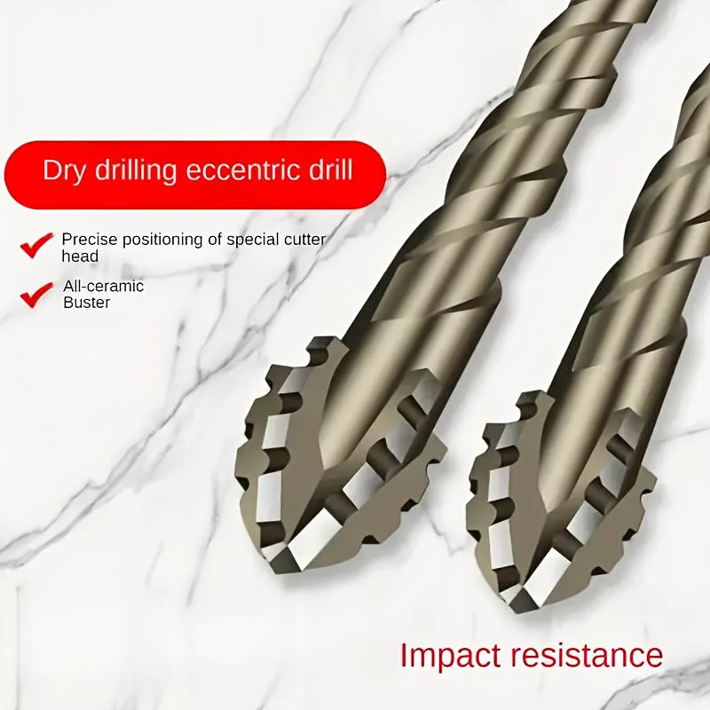 

5pcs Carbide Drill Bit Set, 4-flute, Hex Shank, Impact Resistant, Drilling Tools For Ceramic, Cast Iron & Concrete