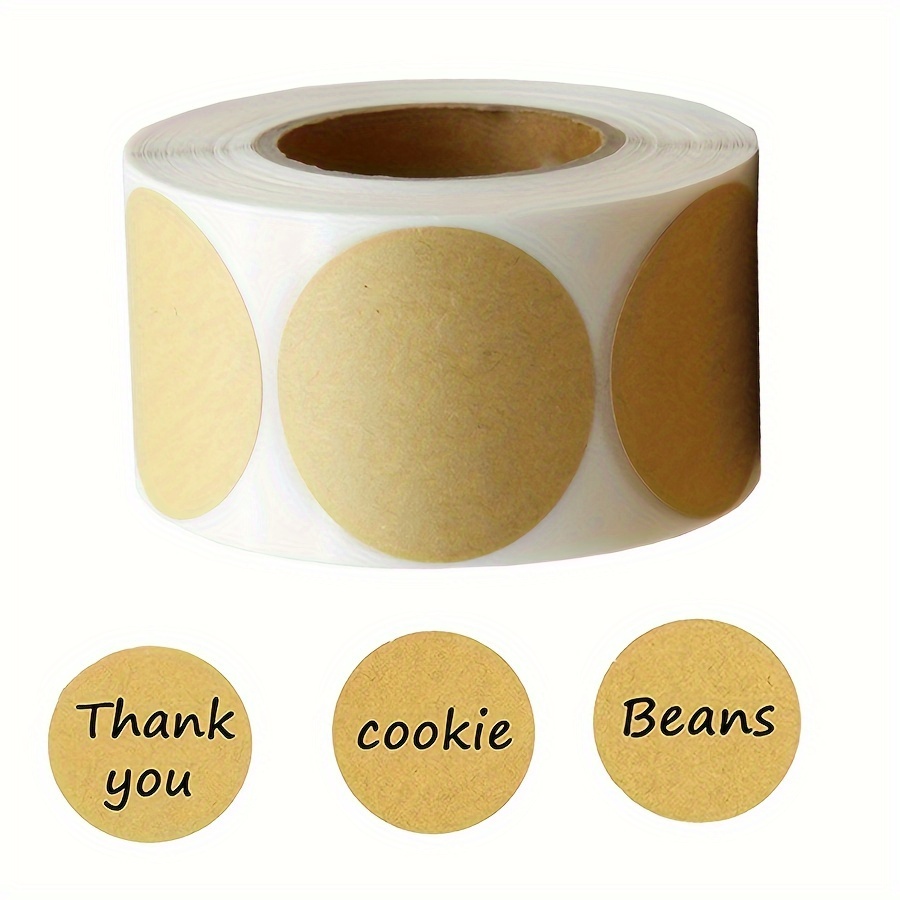 

1000pcs/2 Rolls Kraft Round Non-adhesive Classification Customized Labels