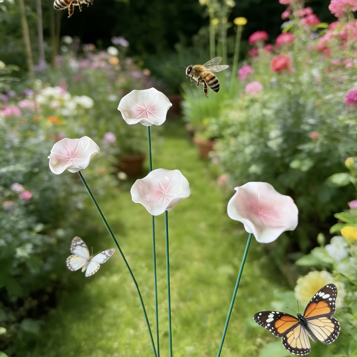 Image of 4pcs Set, Ceramic Feeders: Bee Sugar Feeder, Water Feeder, Handmade Ceramic Feeding Dish. Suitable For Indoor Decoration And Can Be Used For Outdoor Bee Feeding