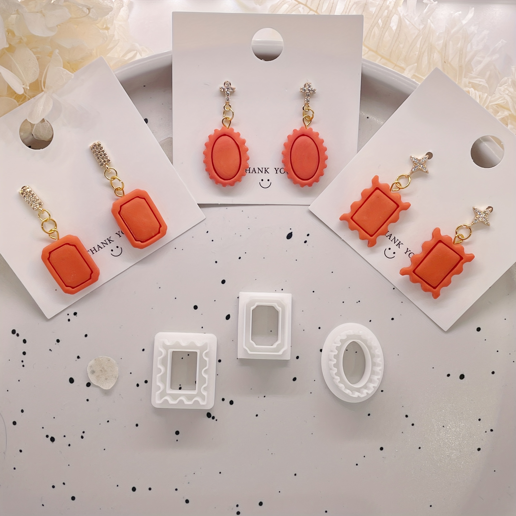 3pcs vintage inspired photo frame earring clay cutter set Temu