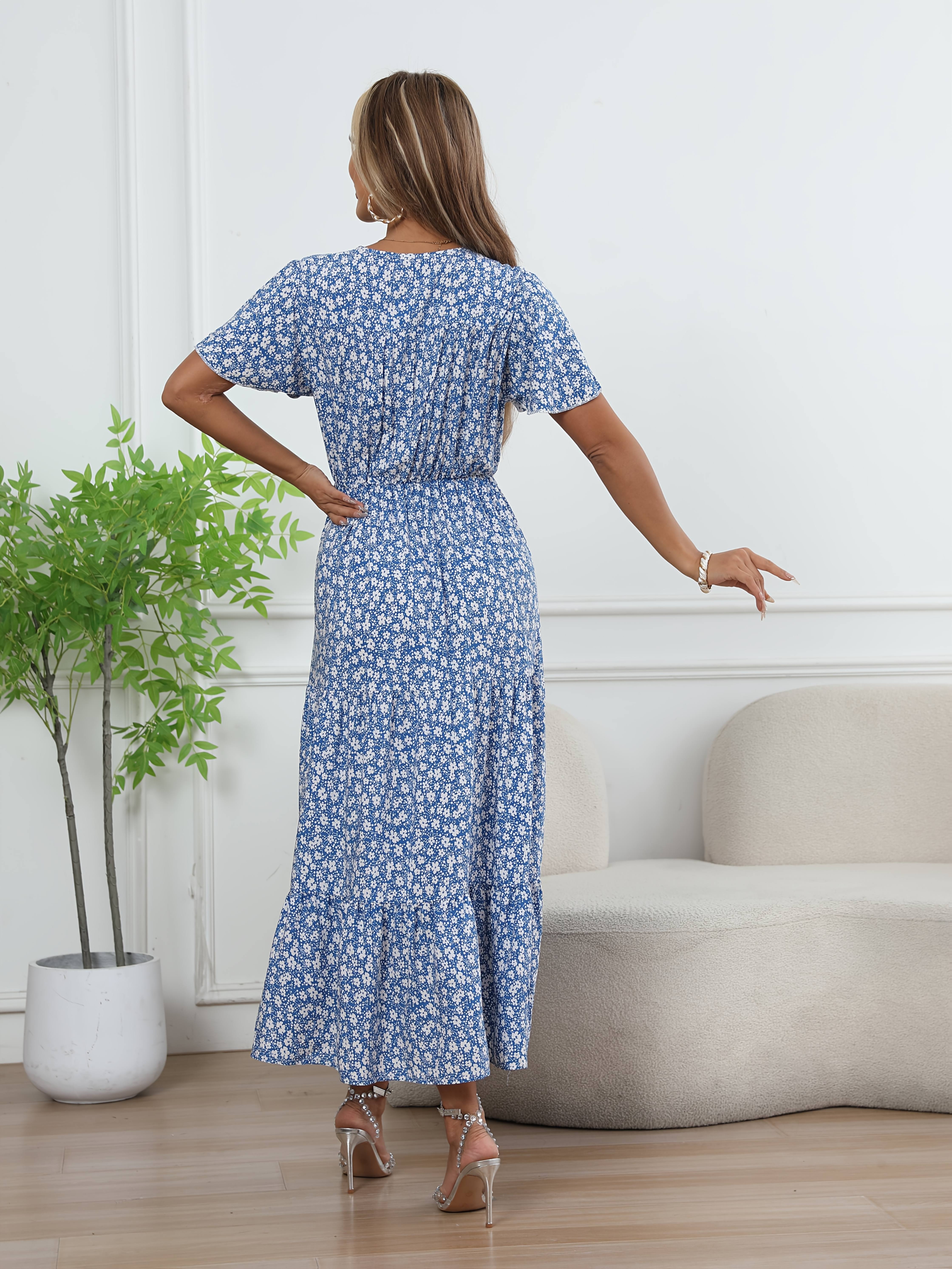 Empire Waist Maxi Dress Target AUSELILY Women's Summer Empire Waist Dress  Casual Flowy Beach Dress Cotton Summer Dresses