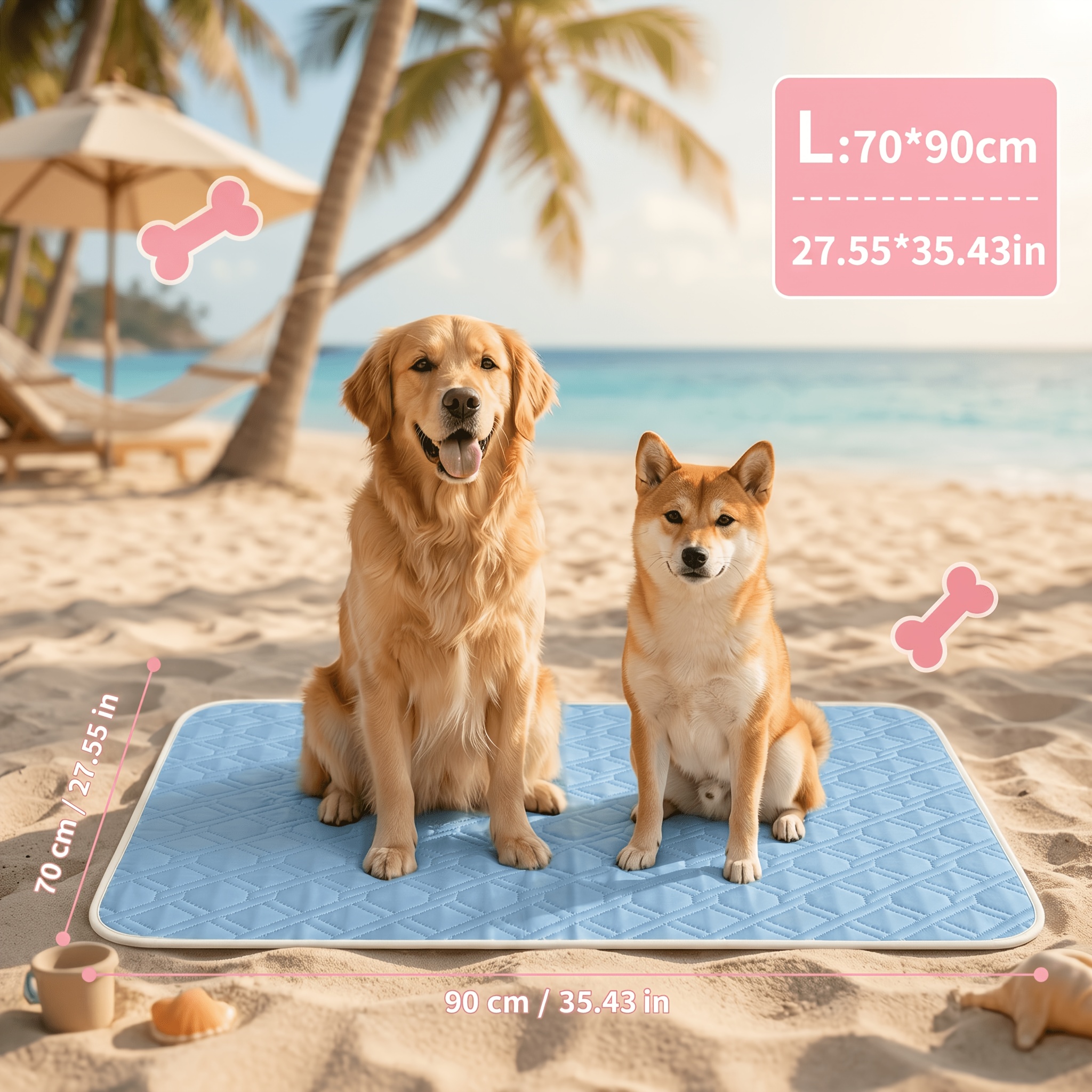 TEMU 2026 New Extra-large Car Pet Cooling Mat | Surface For | Wear-resistant And | Multi-scene Use: Travel, Picnic, Camping, And Indoor Home