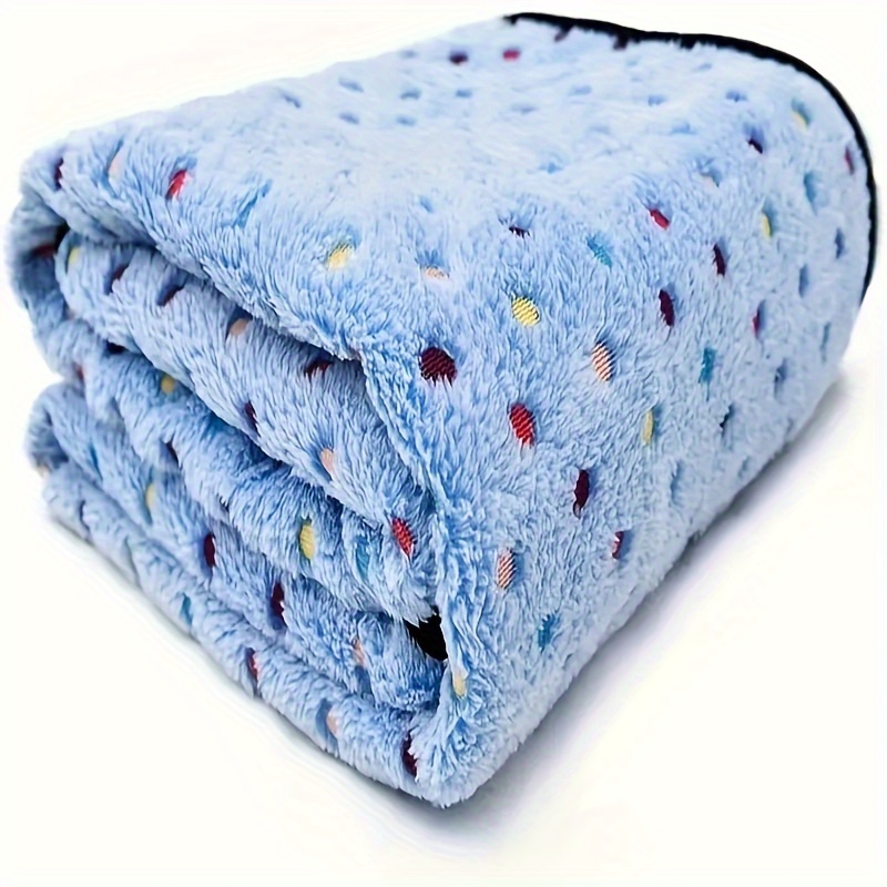 

1pc And Comfortable Blue Dotted Pattern Blanket